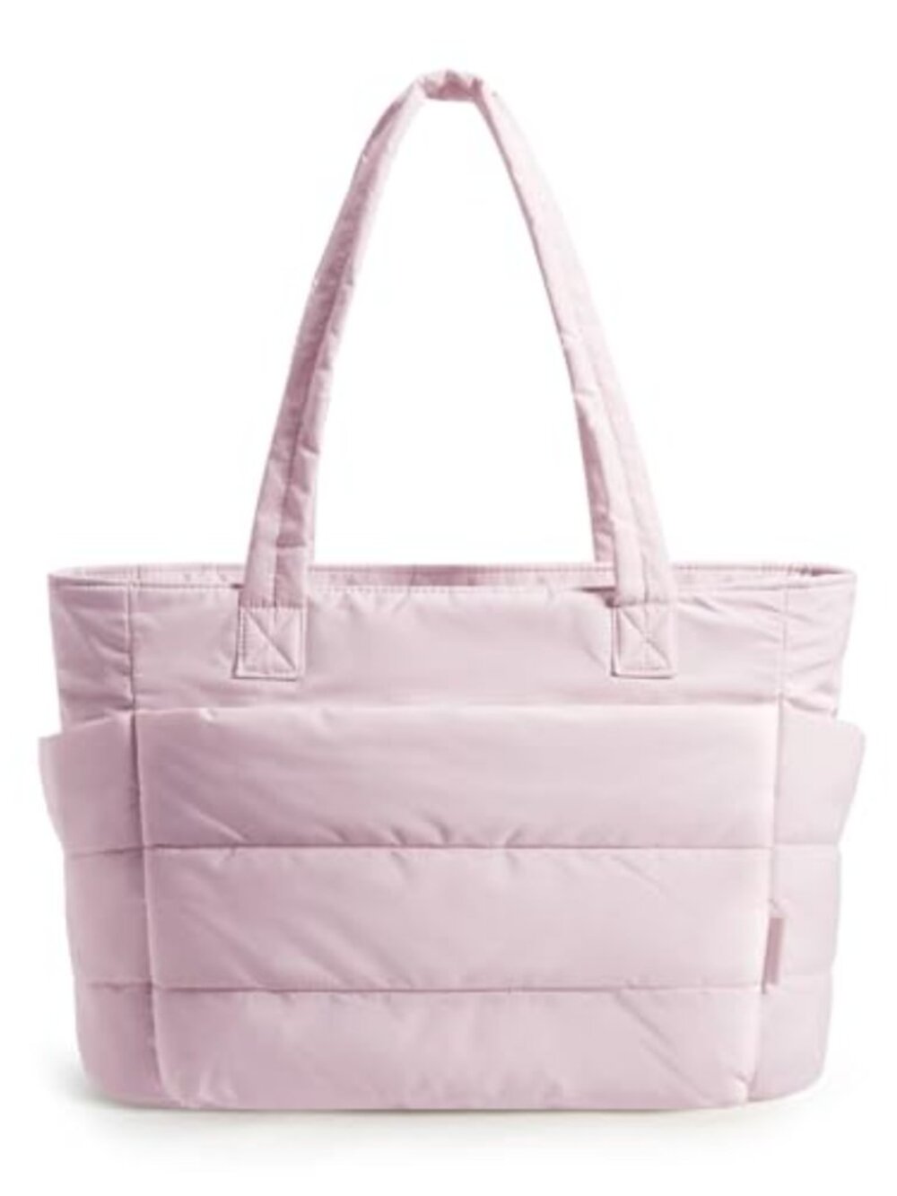 Puffy Lightweight Quilted Tote Bag, Laptop Work Shoulder Bag